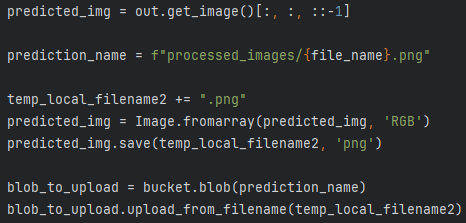 save the predicted image into the cloud